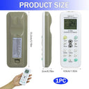 Hugwait - 1000 in 1 Universal LCD Remote for Multiple AC Brands, Easy Setup, Ergonomic Design