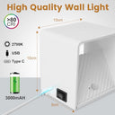 YindaLux - Pack of 2 Motion Sensor Wall Lights, USB Rechargeable, 3000 mAh