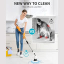 Akdomart - Electric Cleaning Brush with 7 Drill Heads, Adjustable Handle, Power Scrubber for Home & Car
