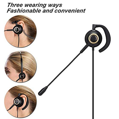 AMZ - Noise Cancelling Headset With Mic, 3.5mm Plug, Ear Hook, Mono