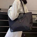 Shop the No Brand Lightweight Black Nylon Tote Bag, perfect for women seeking style and functionality. Large capacity and durable design make it ideal for daily use. Keywords: black tote bag, women's shoulder bag, lightweight nylon