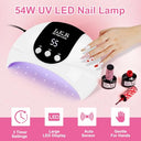Lke - 54W UV LED Nail Lamp with 18 Beads, Auto Sensor & 3 Timer Settings