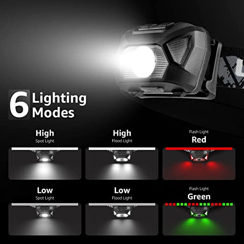 LE - Rechargeable LED Headlamp with 6 Modes for Camping & Hiking