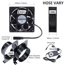Hose Vary - 100mm DC Exhaust Fan, 3000RPM, AC/DC Adapter, Stepless Dimmer