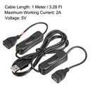 MECCANIXITY - USB Extension Cable with ON/Off Switch, 1M Dual Female Cord