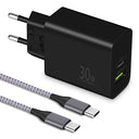 MatauMahi - 30W USB-C Charger With 2M Type C Cable, Quick PD Adapter