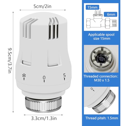 AVCXEC - Thermostatic Radiator Valve Replacement Head, M30 x 1.5, 4 Pieces