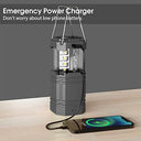 Mesqool - Rechargeable Camping Lantern with Solar, Hand Crank, USB Charger, Collapsible Design