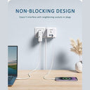 Lencent - 7-in-1 Wall Socket Power Strip with 3 European Sockets & USB Ports