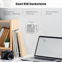 No Brand - Power Strip Multi Plug Adapter with 3 USB Ports, Wall Outlet Expander