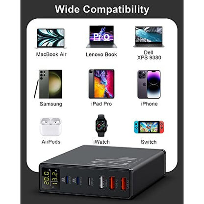 Binamao - 120W 6-Port USB-C Charging Station With LCD Display
