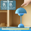 MeYuxg - Wireless Mushroom Lamp, Rechargeable LED Bedside Light, 3 Brightness Modes