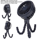 Septpenta - Rechargeable Mini Desktop Fan with Flexible Tripod, 3 Speeds, 360° Rotation, Quiet Operation