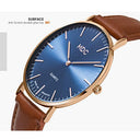 Infantry - Minimalist Ultra Thin Quartz Watch with Genuine Leather Strap