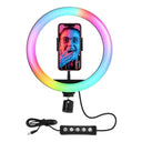 Generic RGB LED Ring Light with a metal tripod stand, ideal for live streaming and TikTok videos.