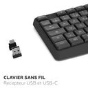 Mobility Lab - Deluxe Wireless Keyboard with USB/USB-C, Silent Keys, AZERTY Layout