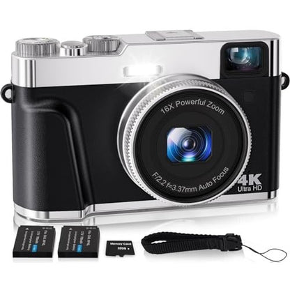 Nsoela - 4K 48MP Autofocus Digital Camera With 32GB Card And Viewfinder