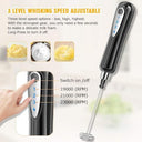 CAVN - Rechargeable USB Milk Frother, Stainless Steel, 3-Speed Mixer for Coffee & Lattes
