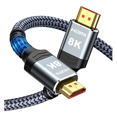 Highwings - 8K HDMI Cable, 10 Feet, 48 Gbps, Ultra-Fast Braided, Compatible with PS5/PC