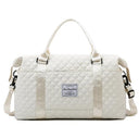 Shop the Keoferlo Ivory White Duffel Bag, a stylish and spacious gym tote perfect for travel. Durable design for all your weekend adventures. Keywords: duffel bag, gym tote, travel bag