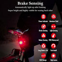 Huvqianu - Rechargeable Waterproof Cycling Rear Light with USB, 4 Modes