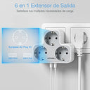 Tessan - 3 Outlet Wall Socket with 2 USB Ports, 16A Output, 3600W Power