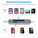 Afitdon - 4-in-1 USB 3.0/USB C Card Reader, High Speed OTG Adapter, Supports TF/microSD/SD