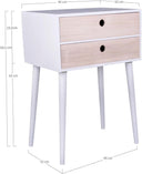 House Nordic Rimini White Bedside Table - 2 Drawers