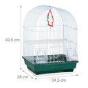 Relaxdays - Bird Cage For Finches And Canaries, 49.5 X 34.5 X 28 Cm, White/Green