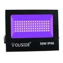 Shop Ouside's 50W LED Black Light, IP66 waterproof, perfect for outdoor use. Ideal for parties, events, and UV effects. Bright 395-400nm UV-A light source.