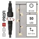 Emos - 3m Icicle Fairy Lights, 50 LEDs, IP44 Rated, Warm White, Indoor/Outdoor