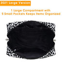 Narwey - Cute Cheetah Makeup Bag with Compartments for Travel & Toiletries