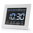Aiuca Digital Calendar Alarm Clock - 8" HD Display, Temp & Humidity