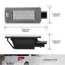 Nslumo - 2PC LED License Plate Light for Citroën & Peugeot Models, Bright Illumination, Easy Installation, Durable Design