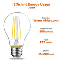 Amazon Basics - LED E27 Edison Screw Bulb, 7W, Warm White, Non Dimmable, Pack of 2
