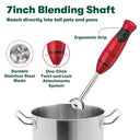 Bella - 250W Handheld Immersion Blender With Whisk Attachment, Red