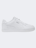 Men's white Puma Caven 2.0 lifestyle shoes with synthetic leather upper and rubber outsole