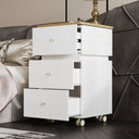 FUFU&GAGA 23.6" 360° Rotating White Makeup Vanity with LED Mirror