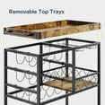 Asofer Three-Tier Rolling Bar Cart with Removable Top Tray