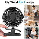 Benpen - Portable Clip Table Fan with 2200 mAh Battery, Lightweight Design