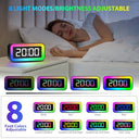 Wowlela - RGB Digital Alarm Clock with Double Alarm, Dimmable LED Display