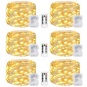 Litogo - Battery Powered Timer Fairy Lights With Remote - 6 Packs, Warm White