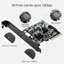 Riitop - USB 3.1 PCIe Card, 10Gbps Speed, 20Pin + Type-E + USB C Adapter