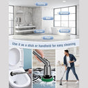 Kimeetol - Upgraded Cordless Electric Spin Scrubber with 8 Brush Heads & Extension Handle