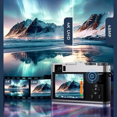 Nsoela - 4K 48MP Autofocus Digital Camera With 32GB Card And Viewfinder