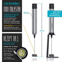 Arendo - Electric Milk Frother with Dual Whisk, 13100 RPM Motor, Stand Holder