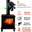 Rinobels - 6 Blades Heat Powered Wood Stove Fan, Low Noise, Eco-Friendly Design