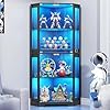 BROTTAR Lighted Corner Display Cabinet with Glass Doors - Black