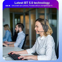 Eacam - Bluetooth Noise Cancelling Headphones with Microphone for Home Office