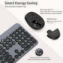Leadsail - Wireless Keyboard and Mouse Combo with Ergonomic Design, Phone Holder, 2.4GHz Connectivity